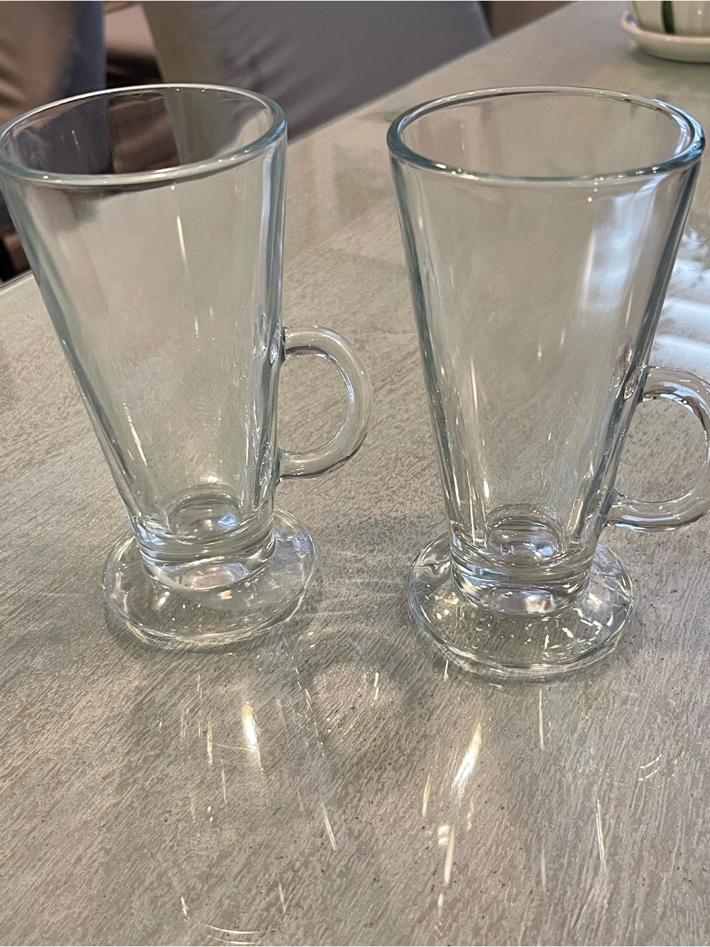 Clear Glass Irish Coffee Mugs - Set of 2